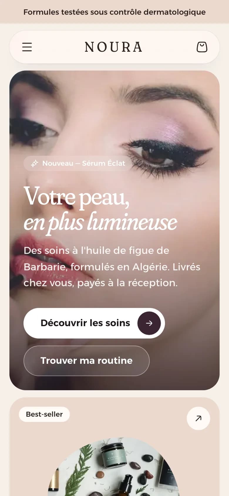 Démo du thème Nour sur mobile