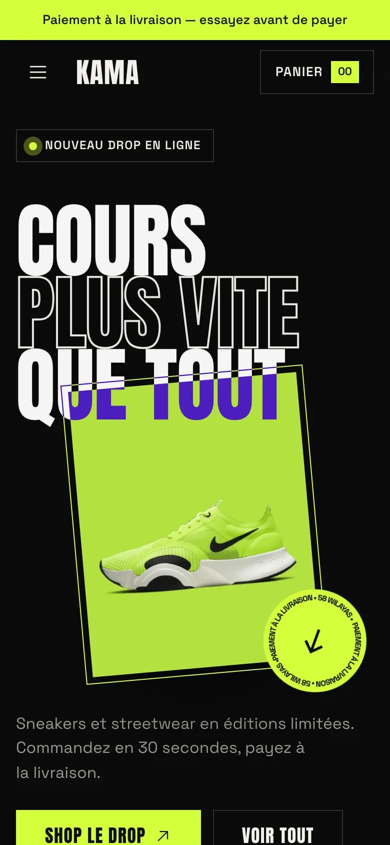 Démo du thème Volt sur mobile